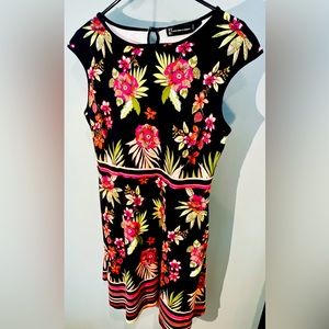 New York & Co Large black floral midi sleeveless dress